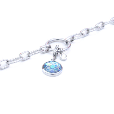 Charm Cristal argenté Je mérite (vendu sans bracelet)