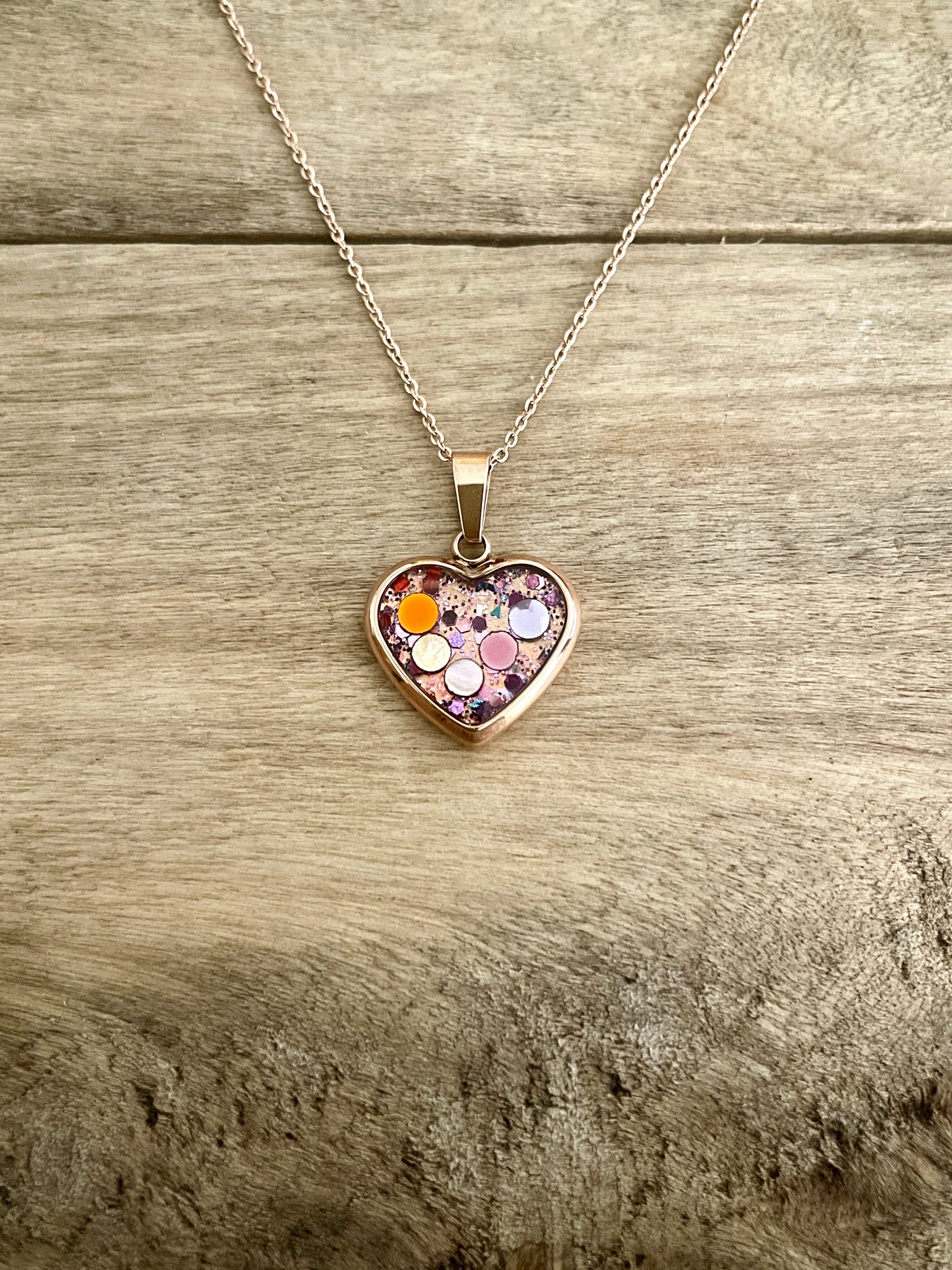 Collier or rose enfant Coeur Confiance en soi