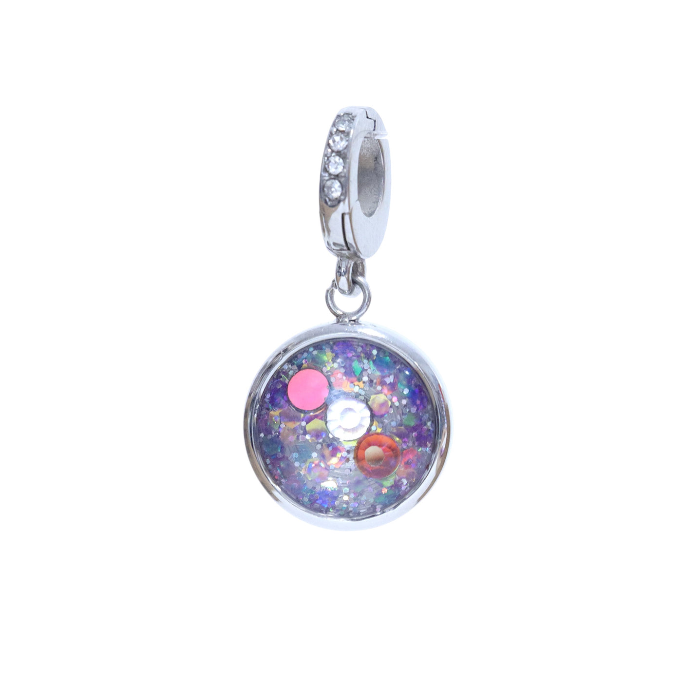 Charm Cristal argenté Hoponopono (vendu sans bracelet)