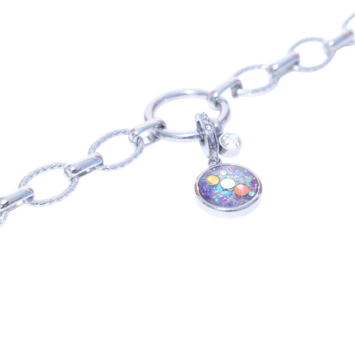 Charm Cristal argenté Hoponopono (vendu sans bracelet)