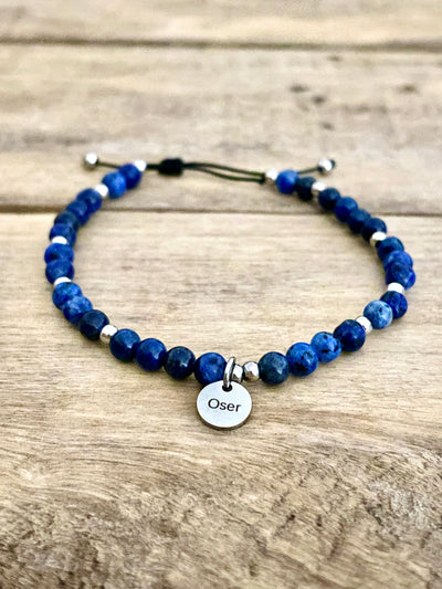Bracelet argenté Enfant Lapis Lazuli Chakra gorge