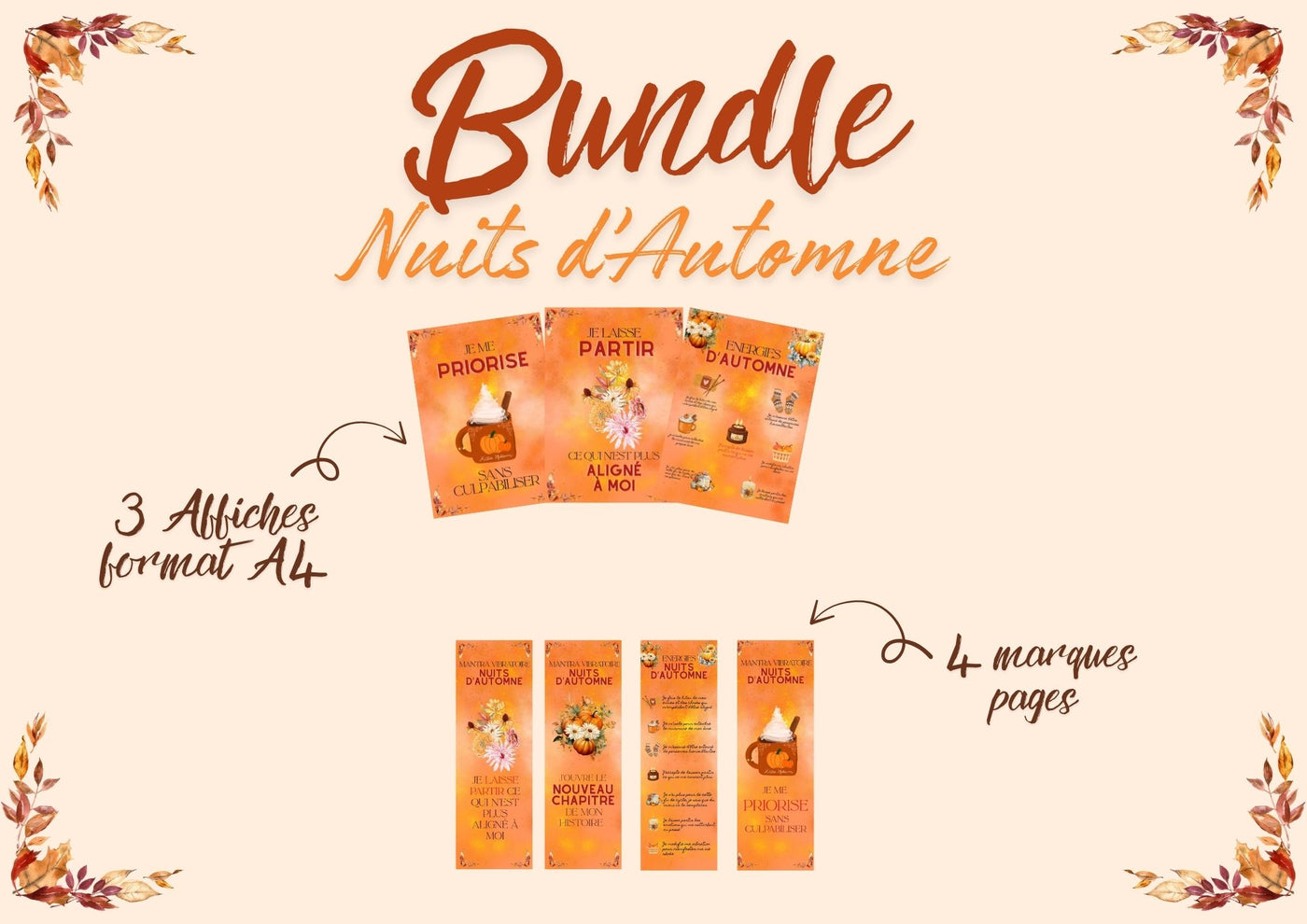 BUNDLE NUITS D’AUTOMNE: 3 Affiches + 4 marque-pages classiques