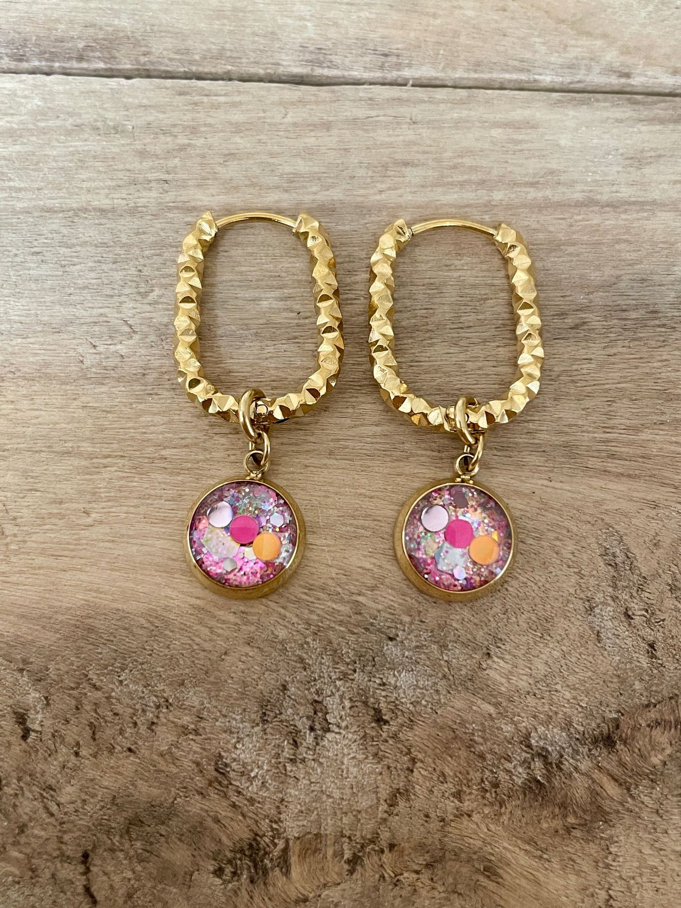 Boucles d'oreilles SANTORINI dorées Amour de soi