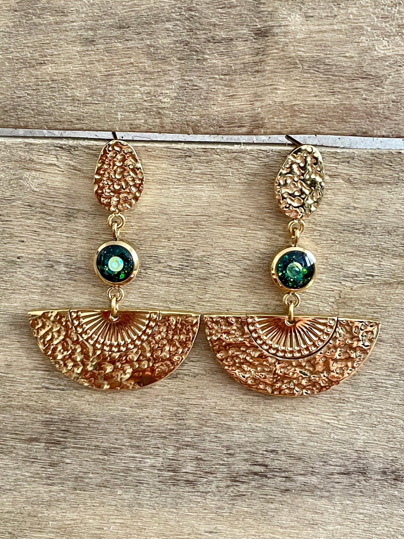 Boucles d'oreilles dorées INCA Abondance