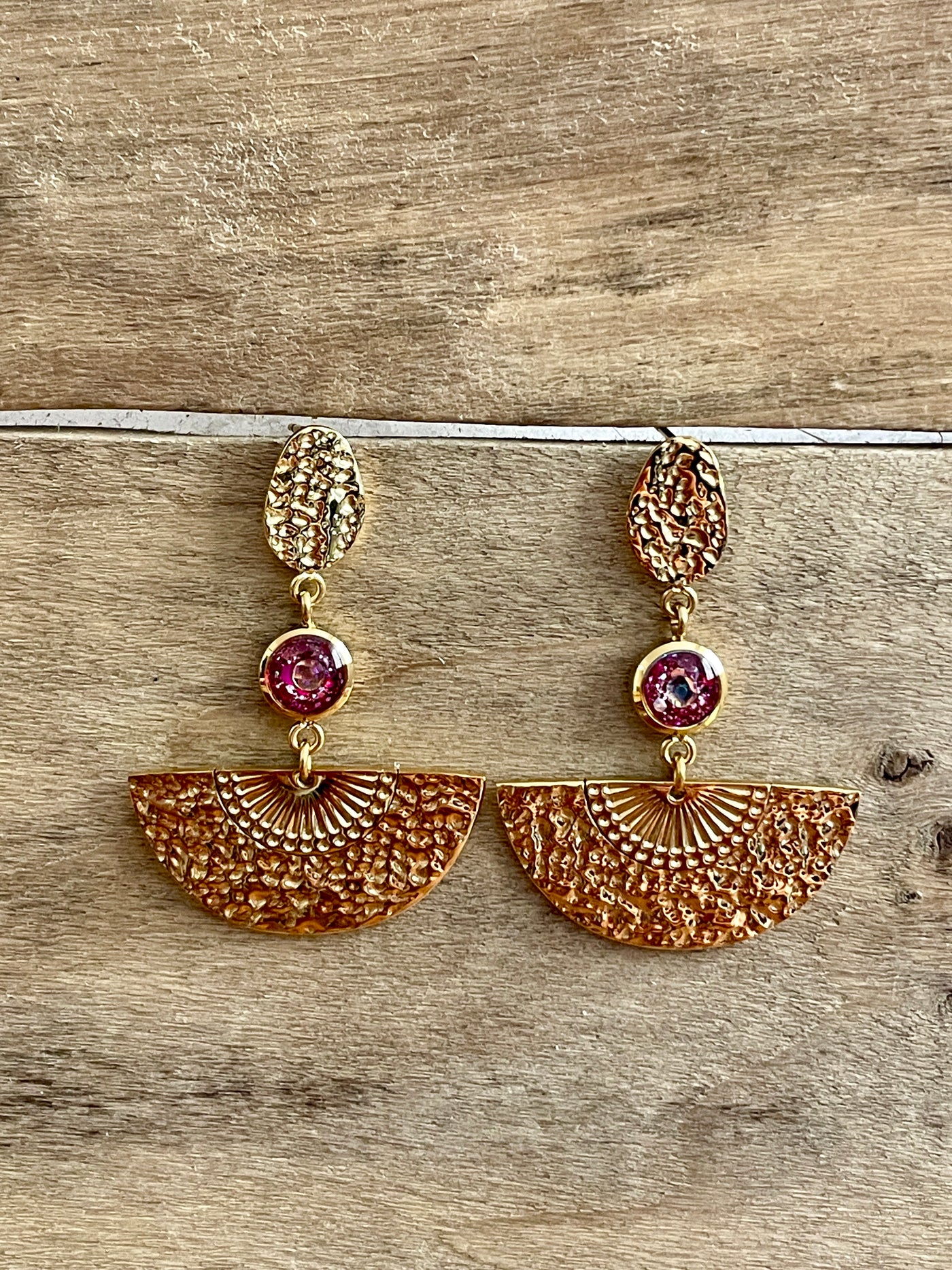 Boucles d'oreilles dorées INCA Alignement à soi