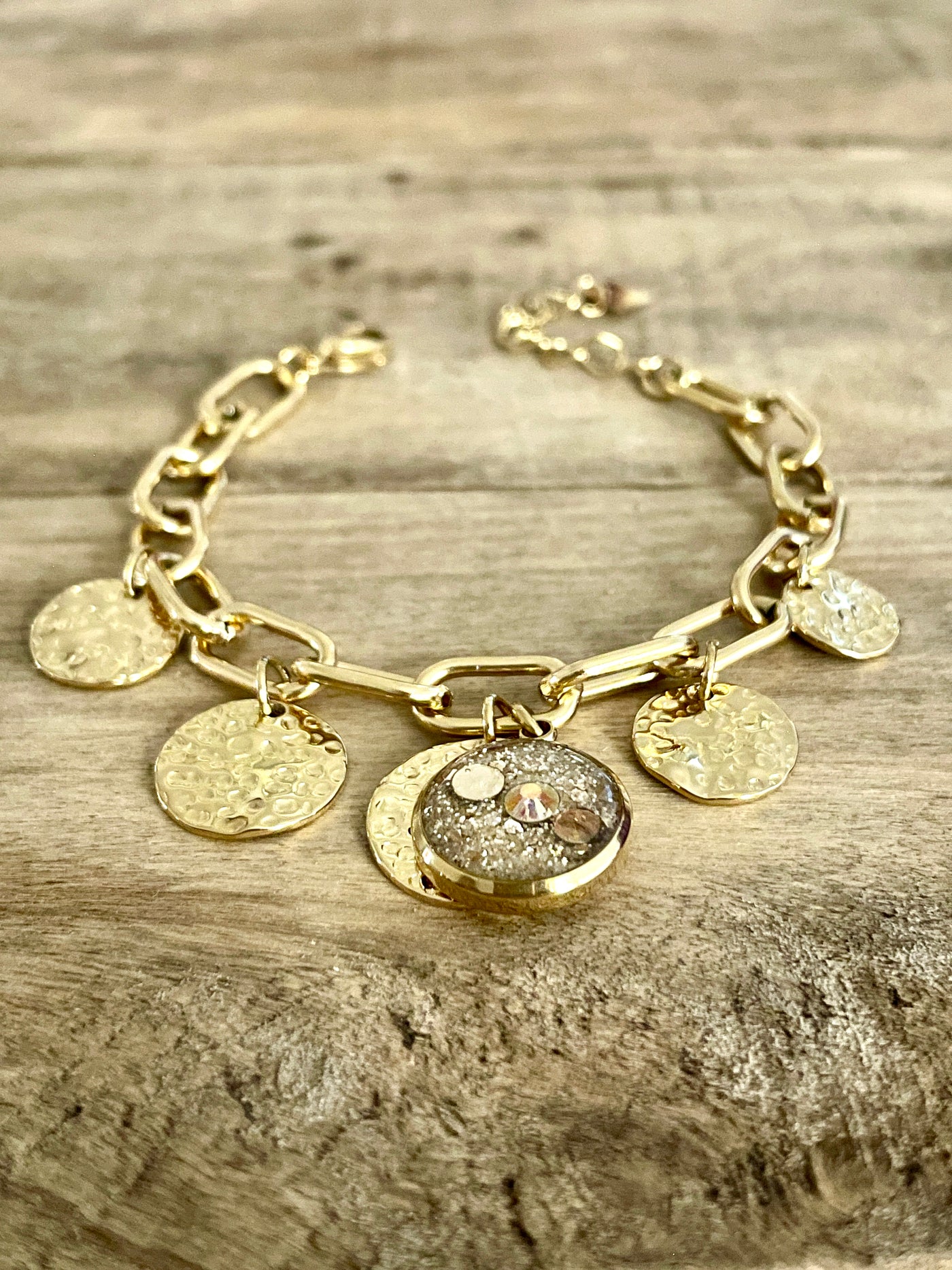 Bracelet doré ESMERALDA Alignement à soi