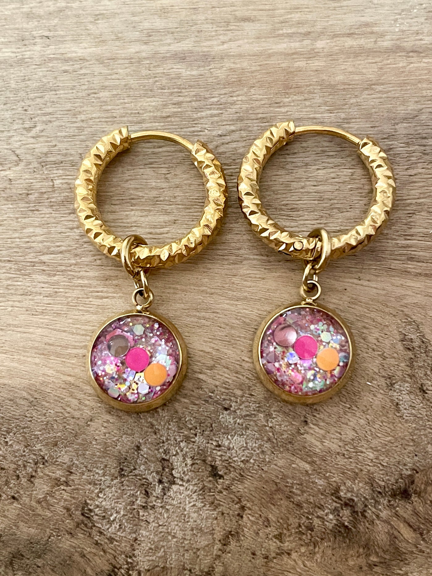 Boucles d'oreilles SANTORINI dorées Amour de soi