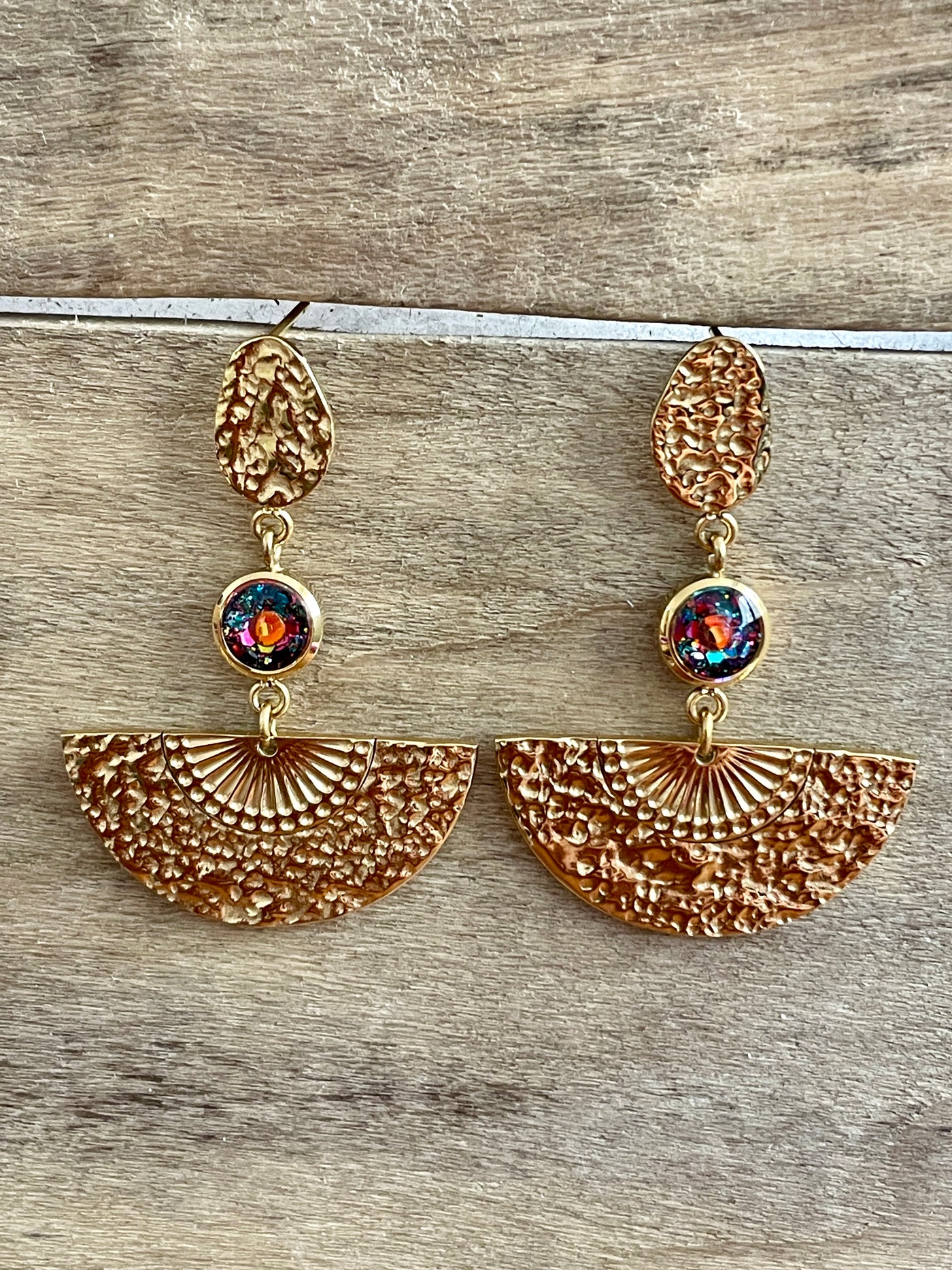 Boucles d'oreilles dorées INCA Angoisses & Peurs