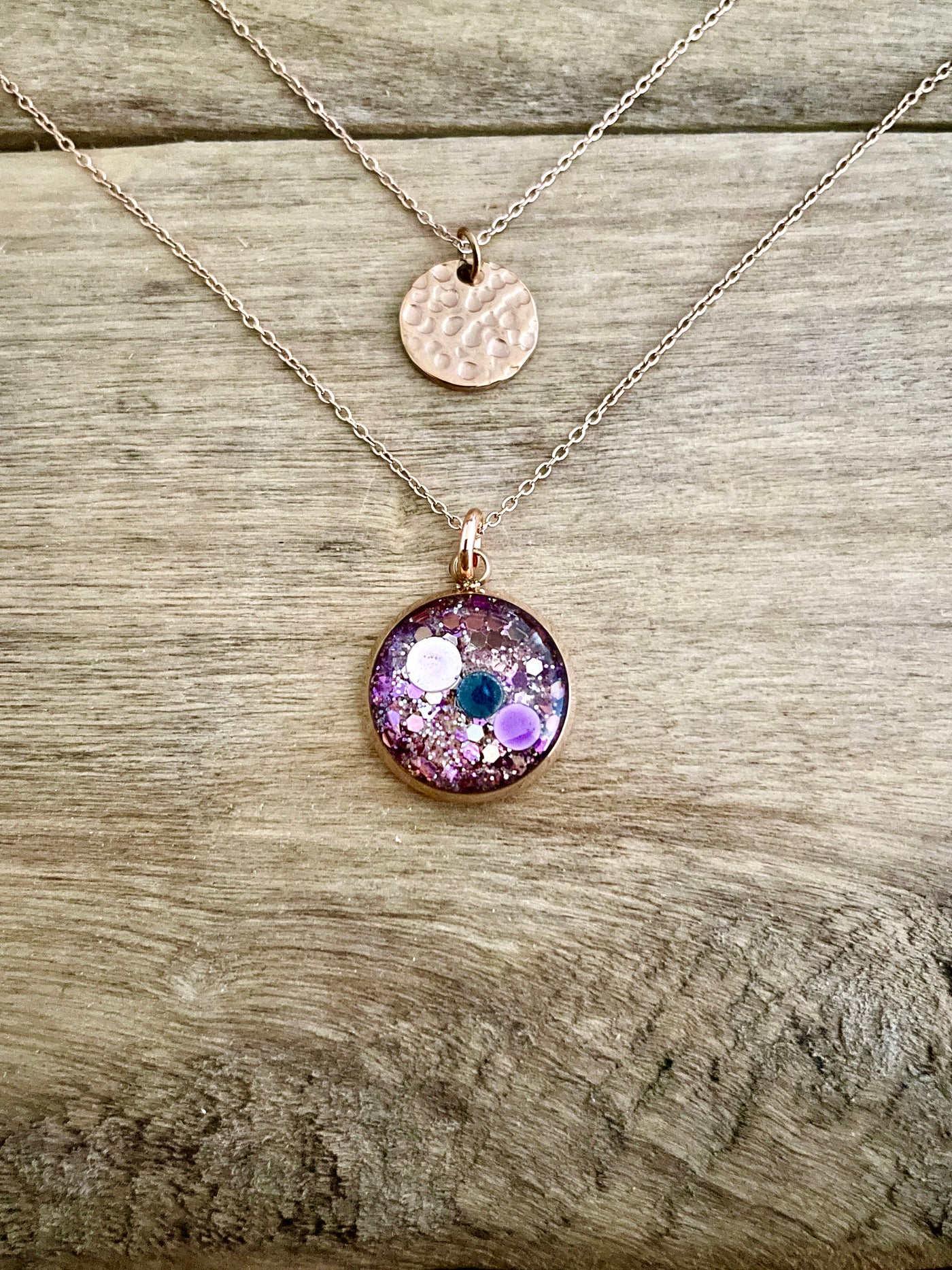 Collier double or rose Chakra coeur