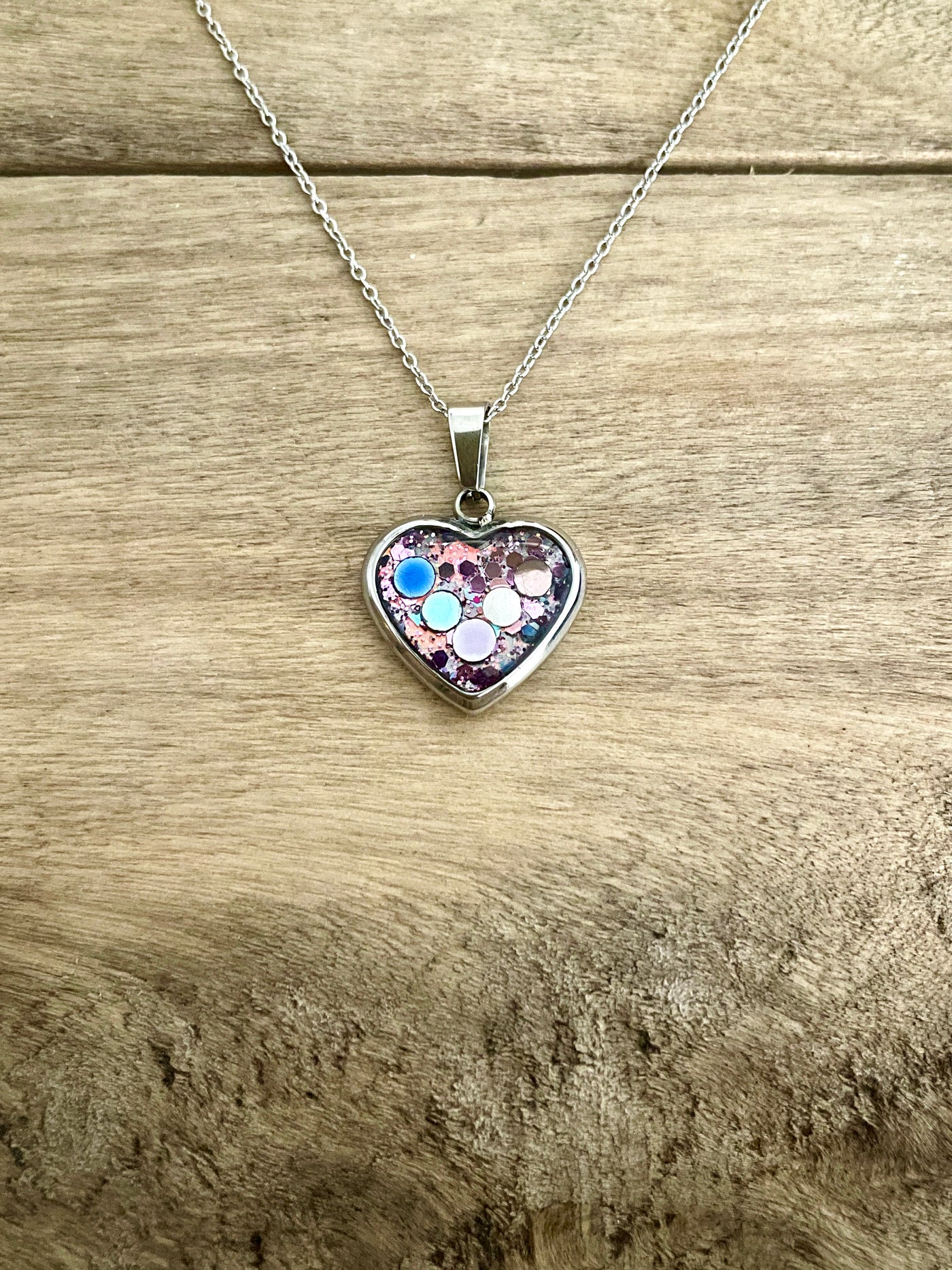Children's silver necklace Heart Chakra Throat