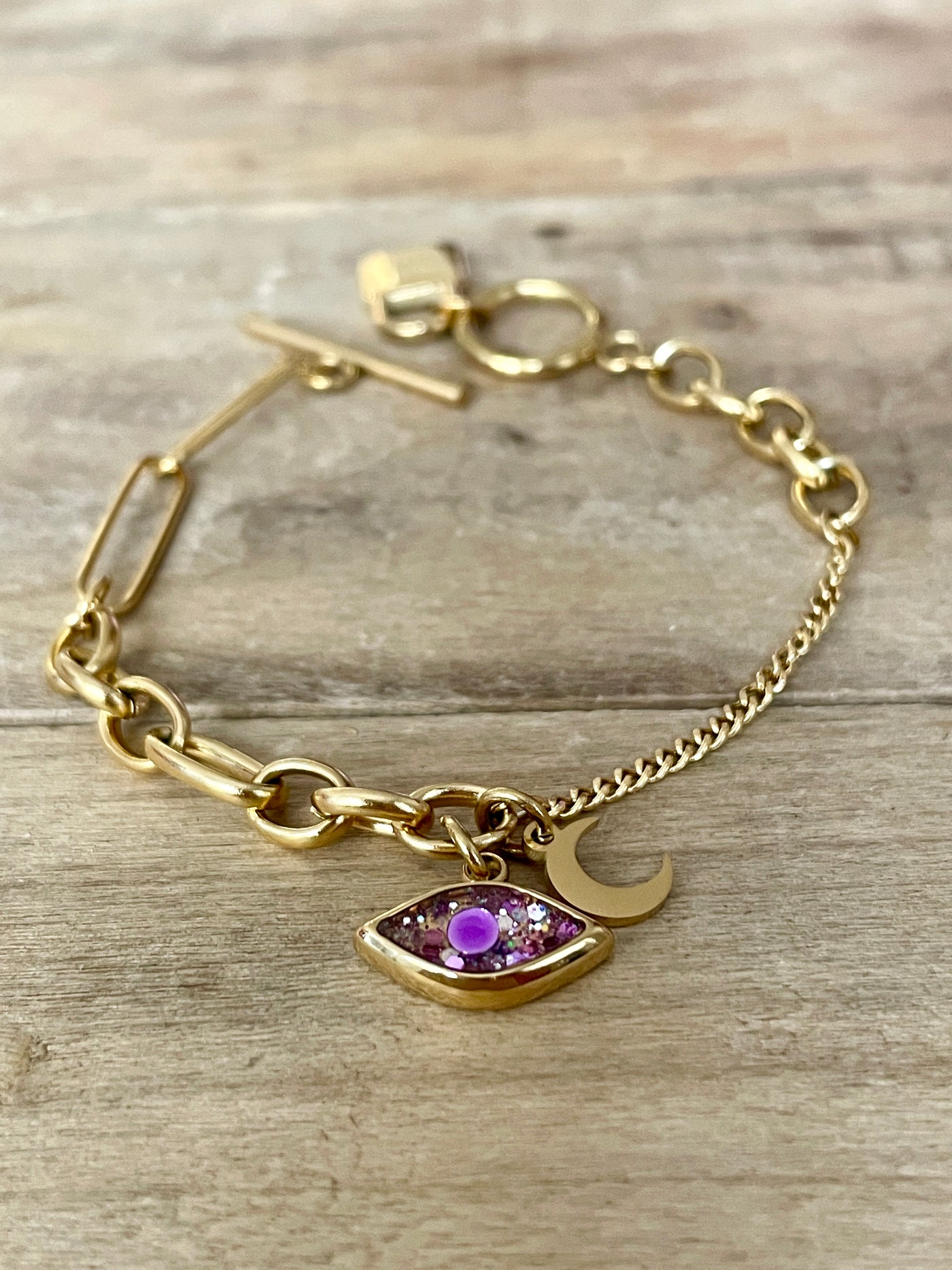 Bracelet doré UNLOCK Déblocage du noeud du moment