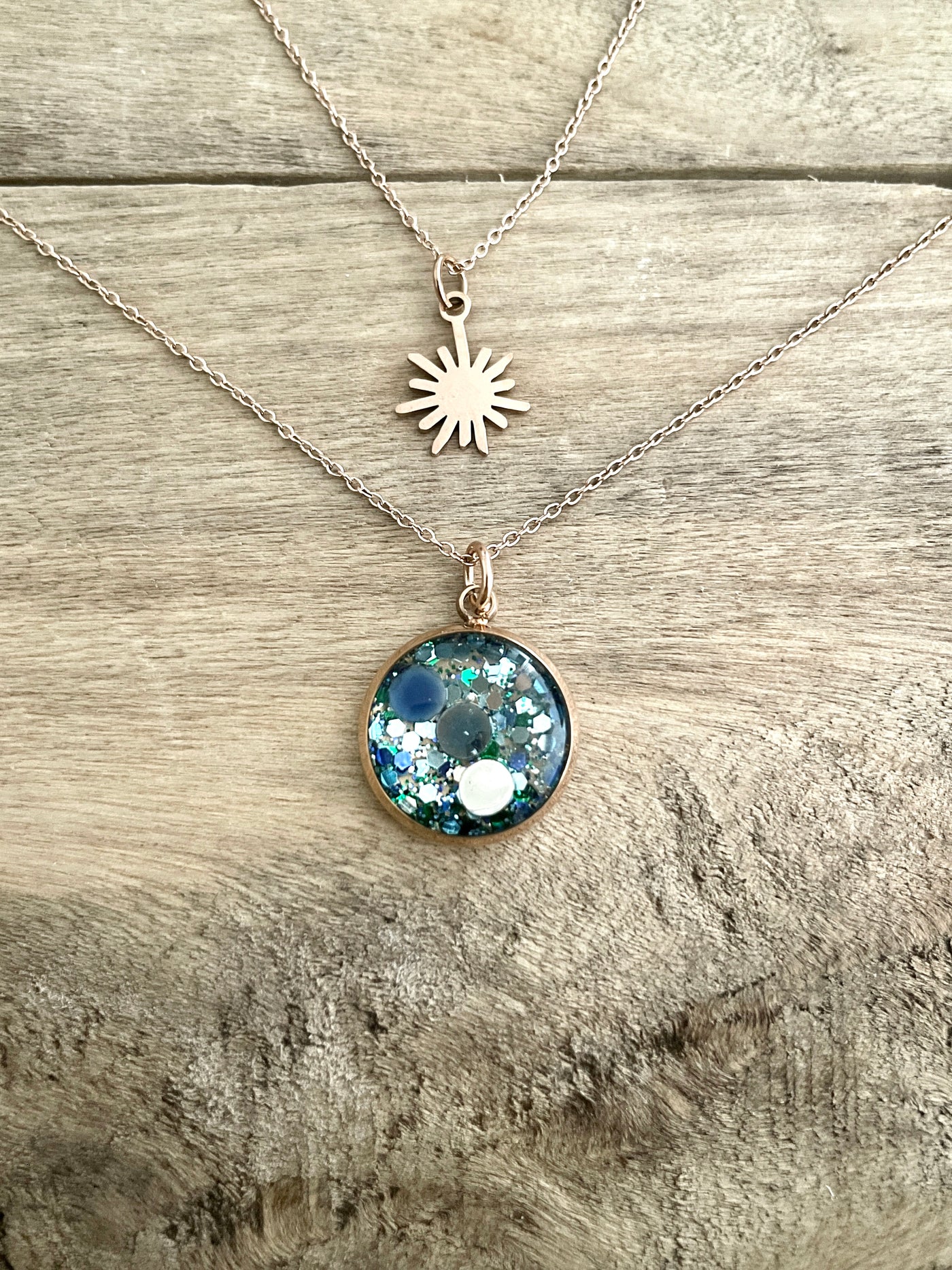 Collier double or rose Enfant intérieur