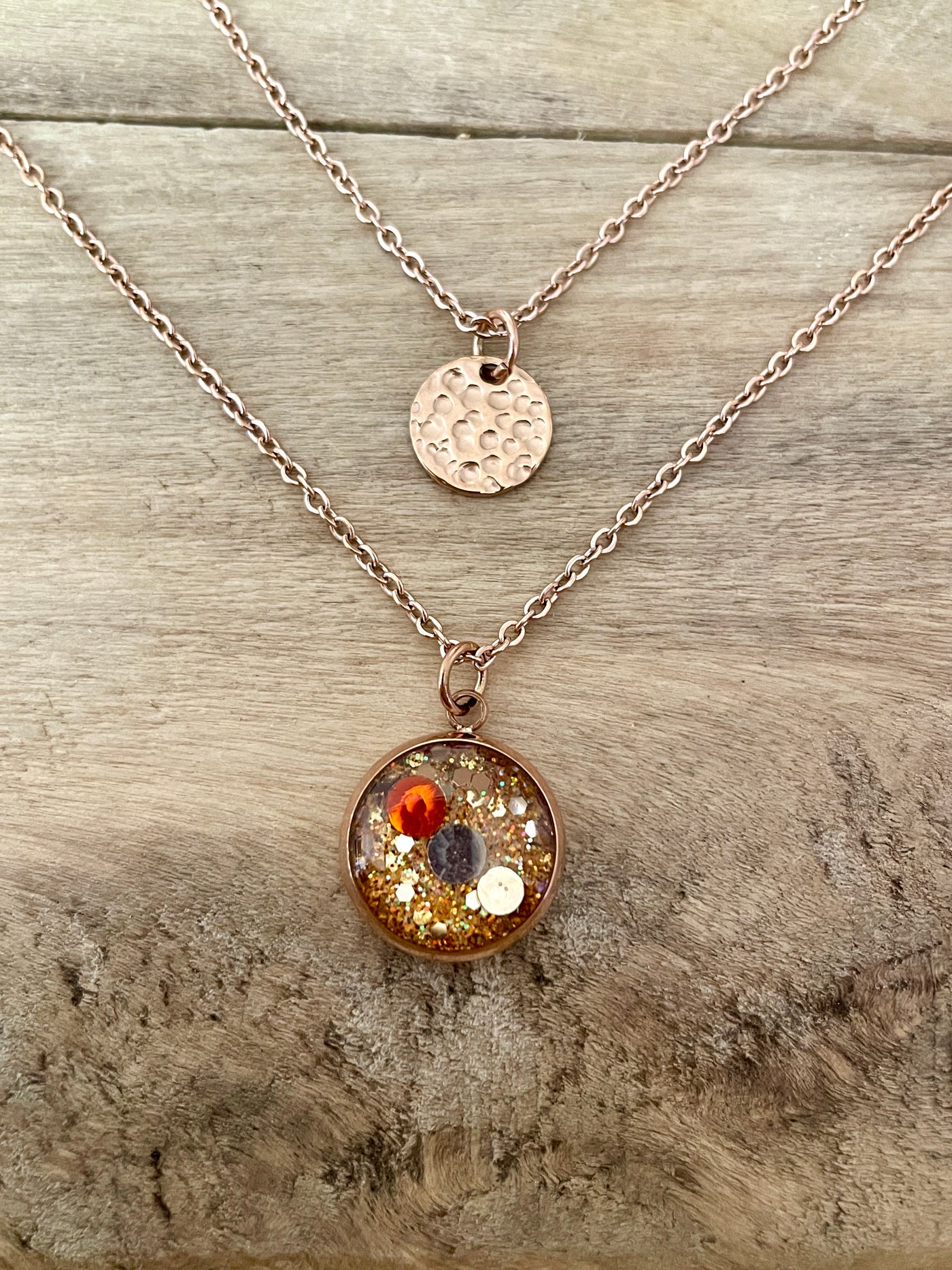 Consciousness double rose gold necklace