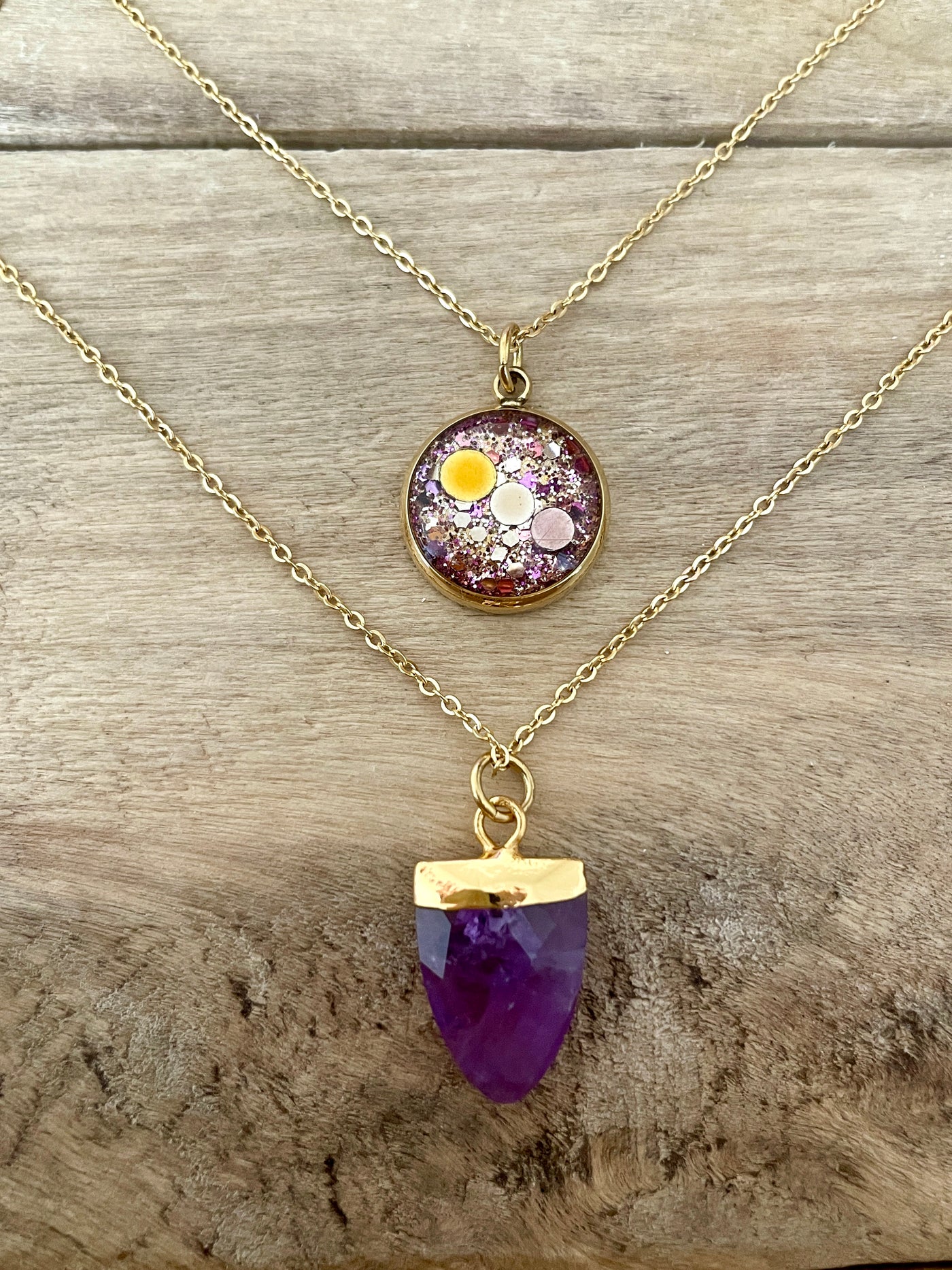 Collier double doré AMETHYSTE Je mérite