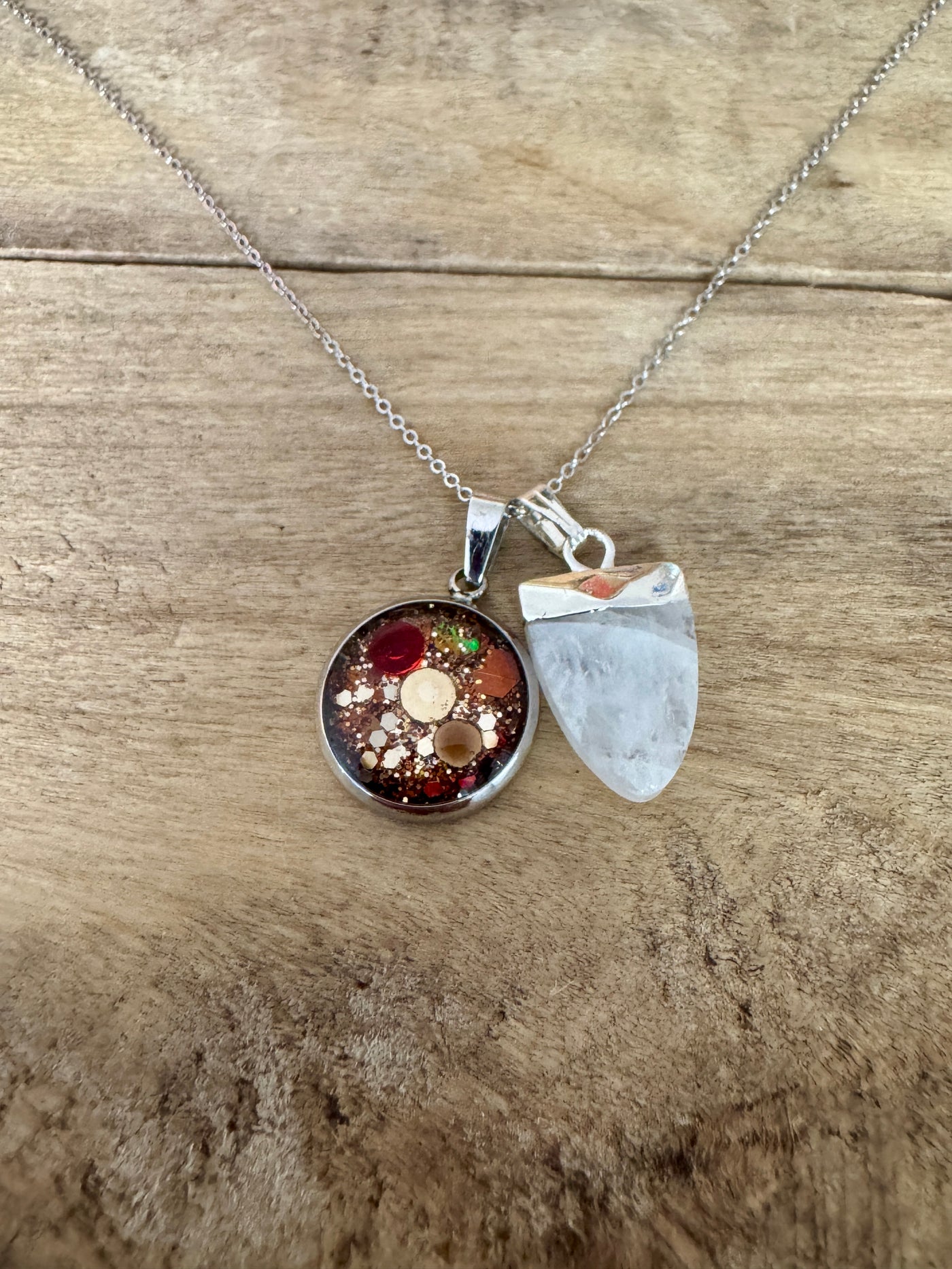 Collier simple argenté PUMPKIN FALL PIERRE DE LUNE Kilos émotionnels