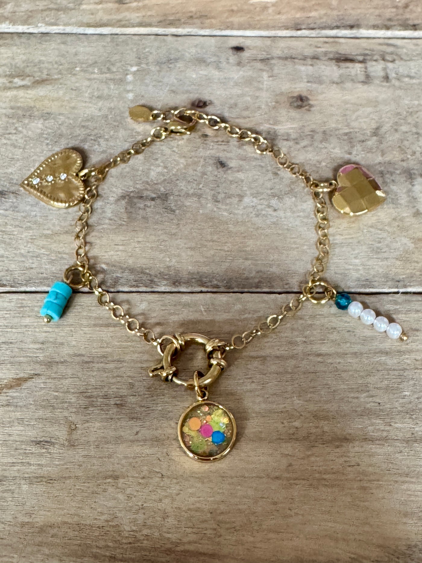 Bracelet doré néon AMALFI Réharmonisation des 7 chakras