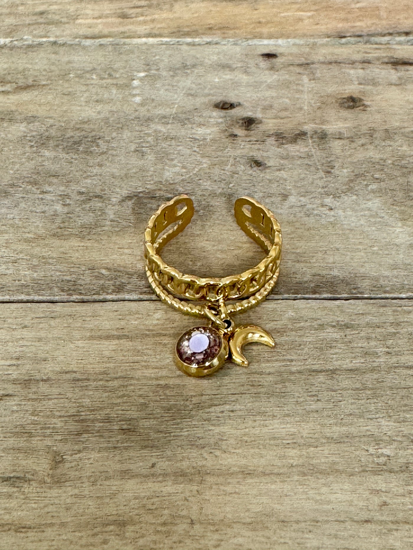 Bague dorée LOUNA Chakra sacré