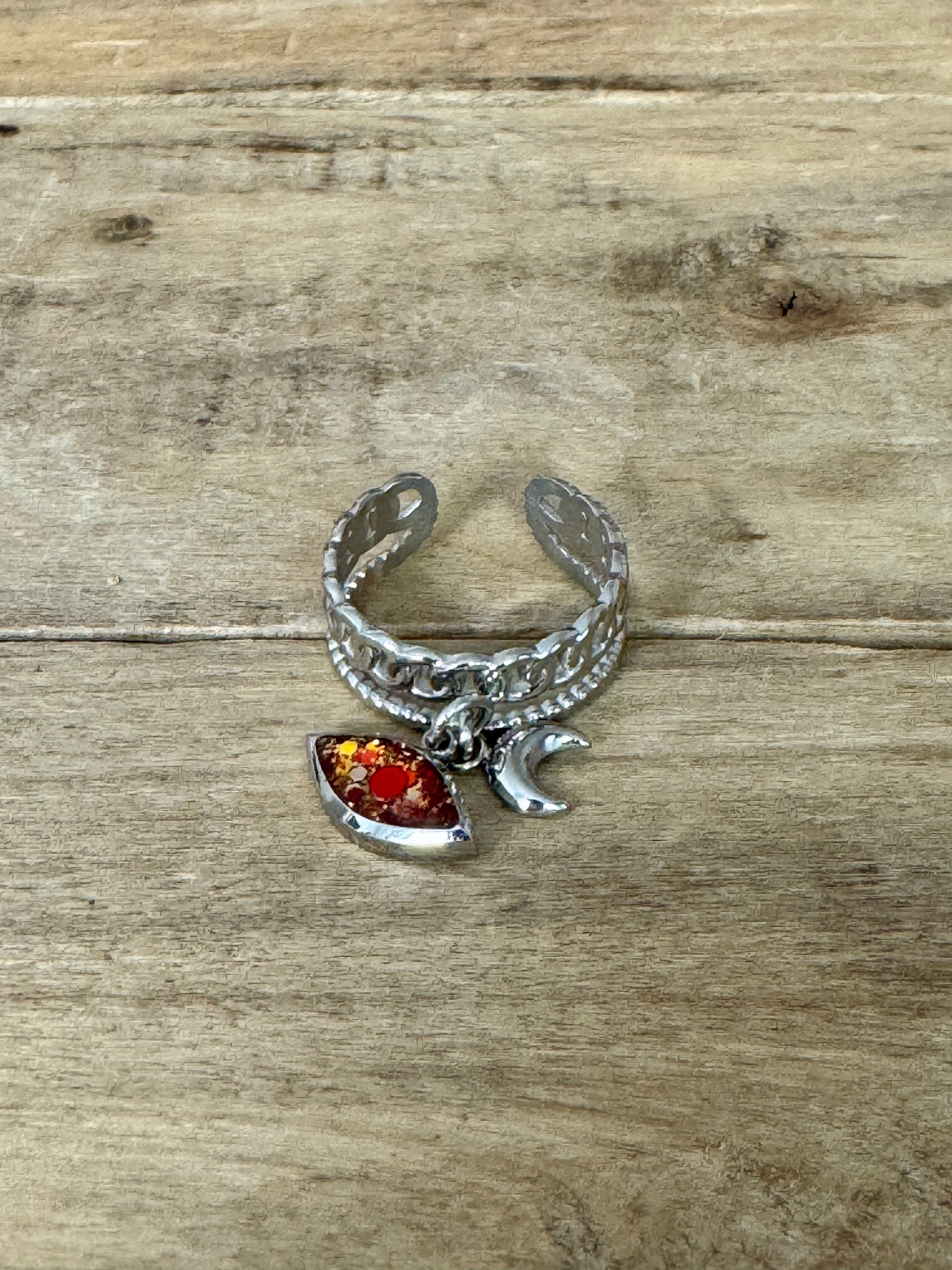 Bague argentée LOUNA PUMPKIN FALL Chakra sacré reset