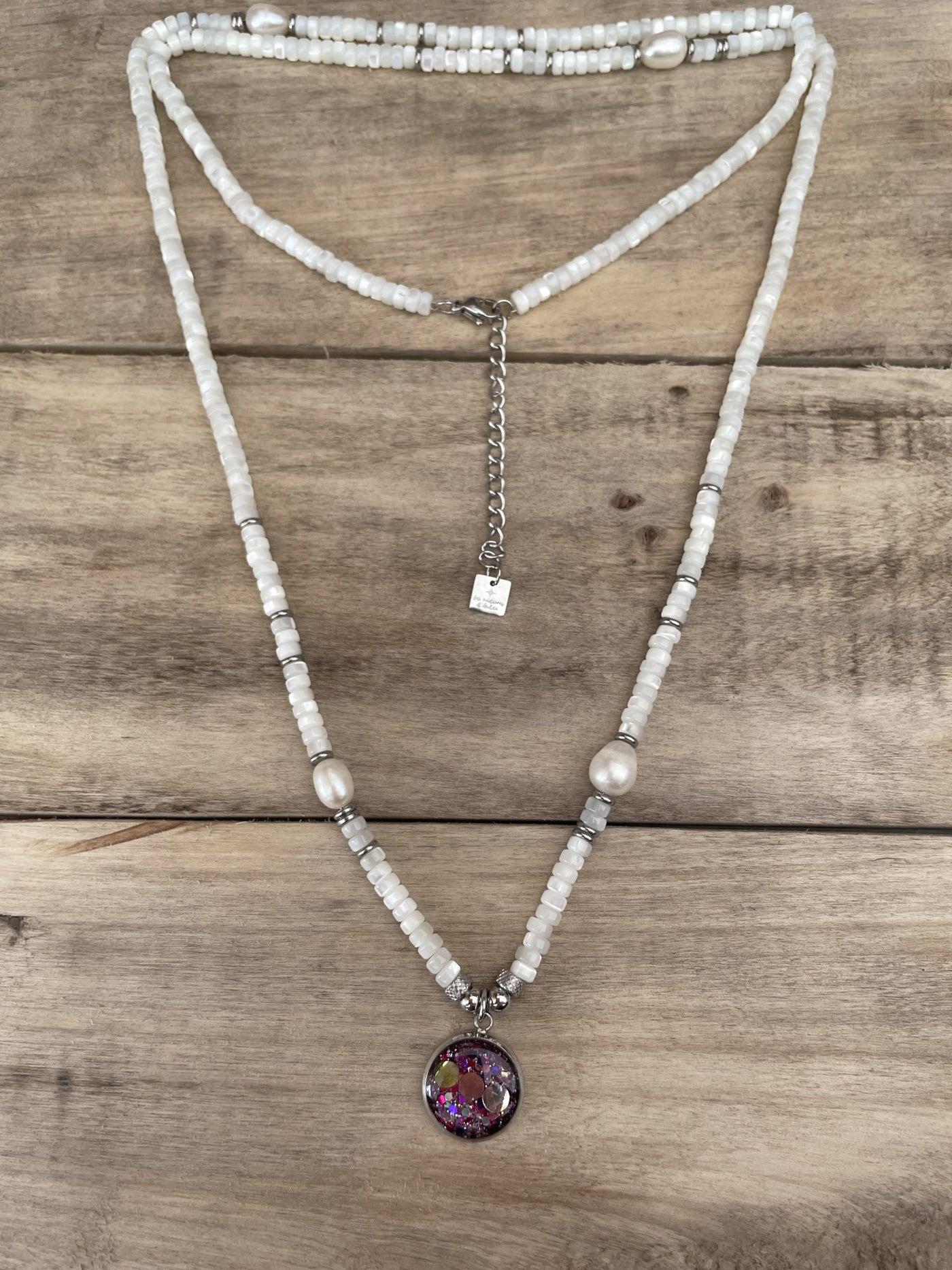 Silver necklace BALI MOONSTONE Alignment to oneself