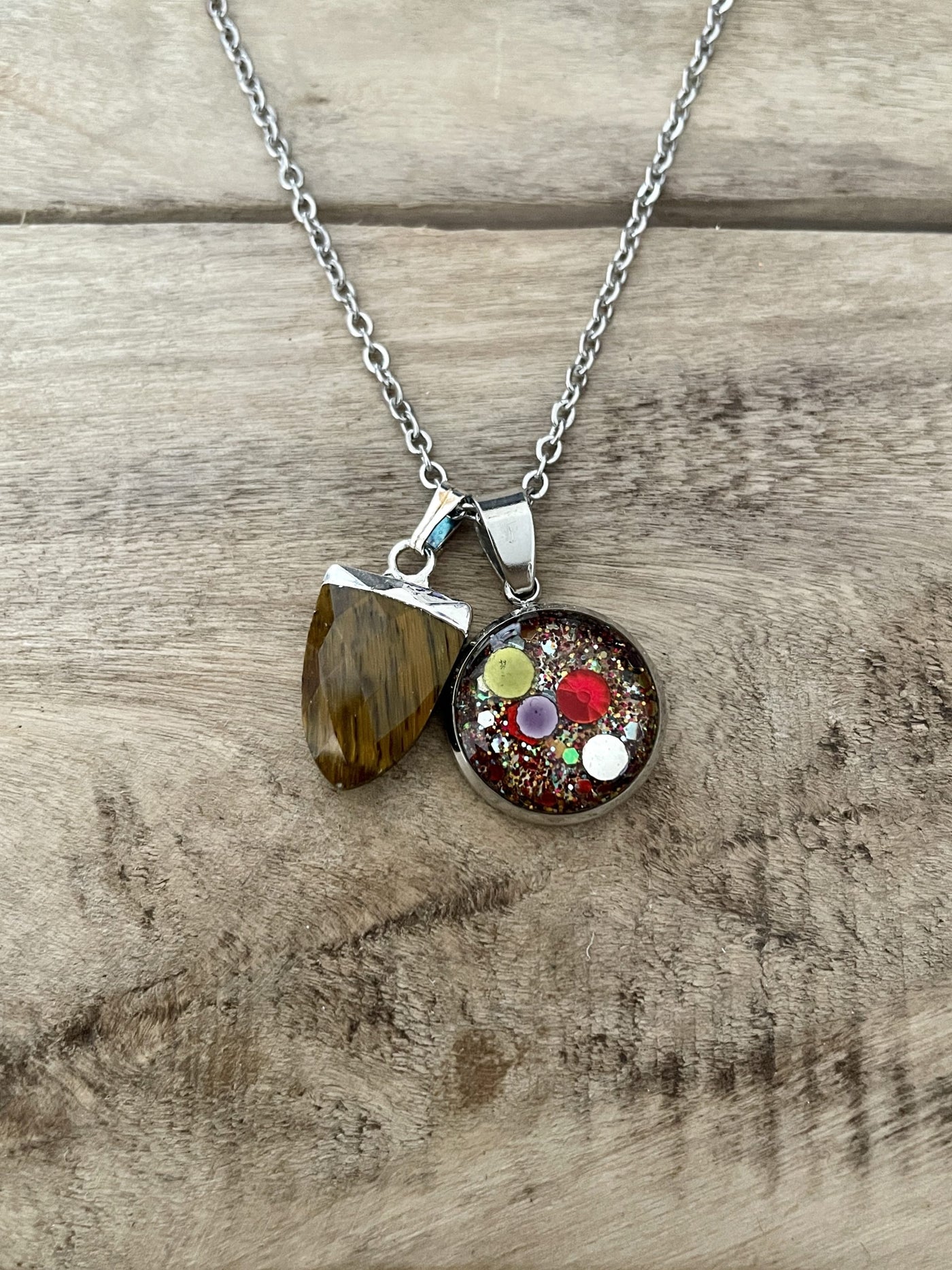 Reminiscence TIGER EYE silver necklace