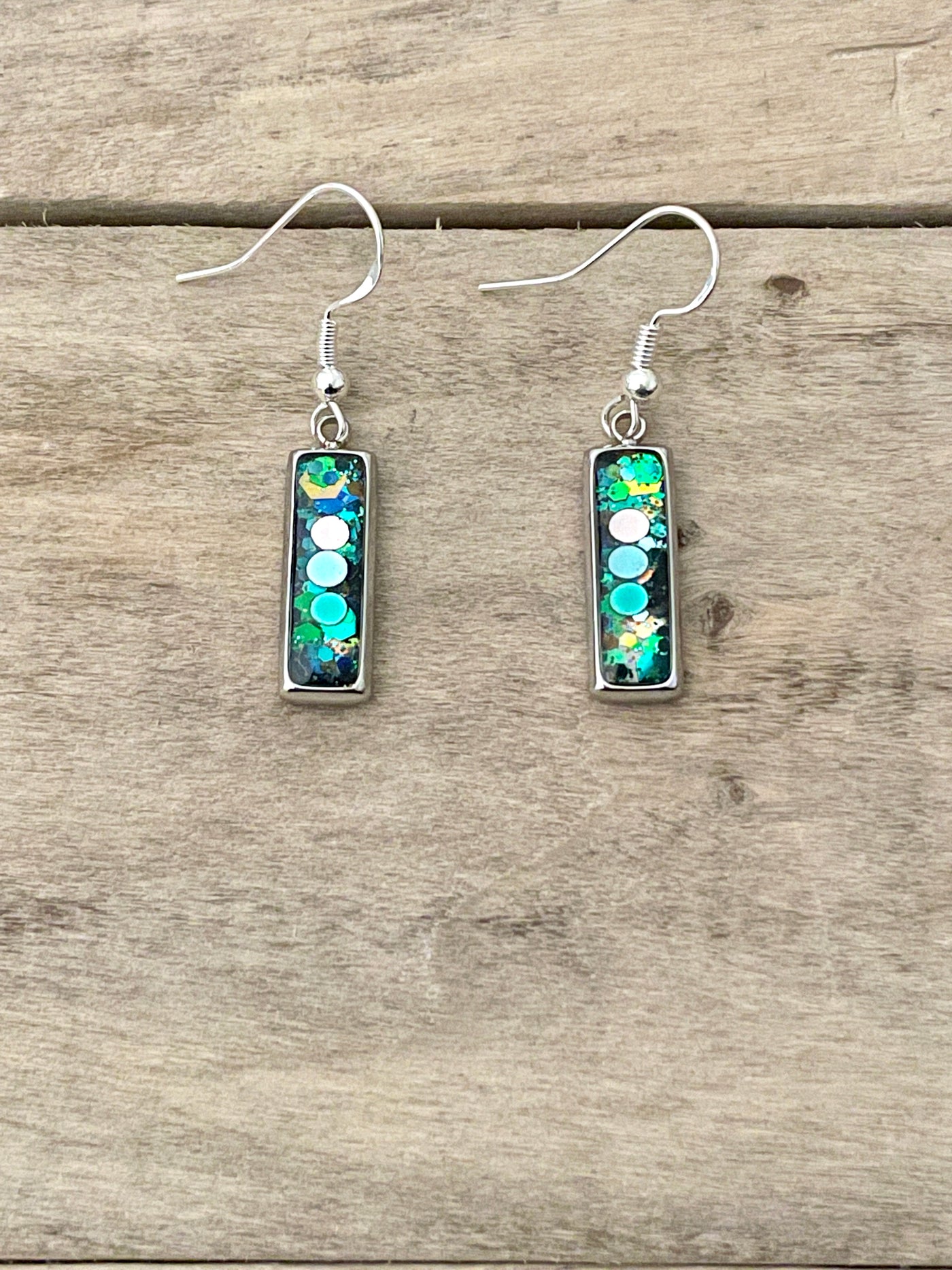 Boucles d'oreilles argentées RECTANGLE Kilos émotionnels